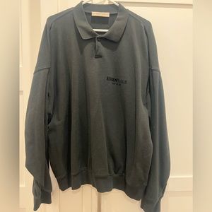 Fear of god essentials logo long sleeve polo. Color stretch limo